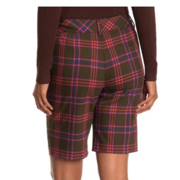 Funky Trina Turk Dexter Plaid Burmuda Shorts Sz 8 - Picture 2 of 6